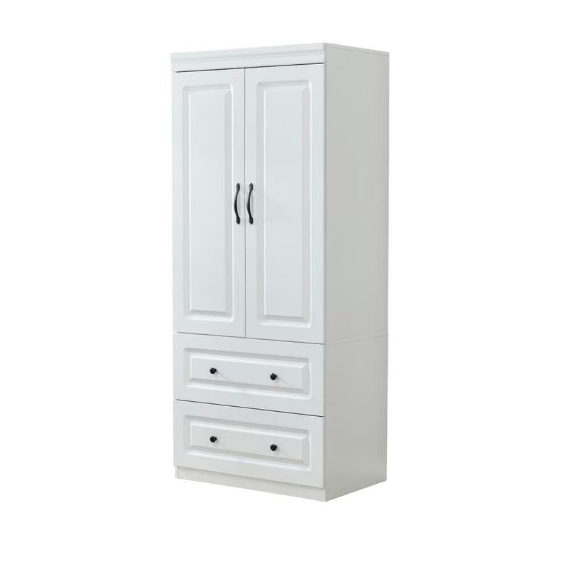 74" Two Door Two Drawer Combo Dresser - White