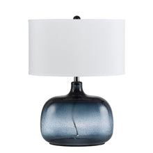 Load image into Gallery viewer, Glass Table Lamp With White Novelty Shade - Dark Blue
