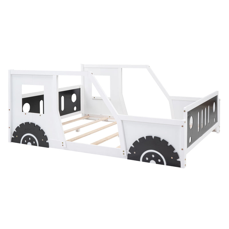 Classic Car Shaped Platform Bed With Wheels