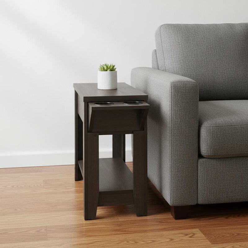 23" Wood End Table With Shelf - Brown