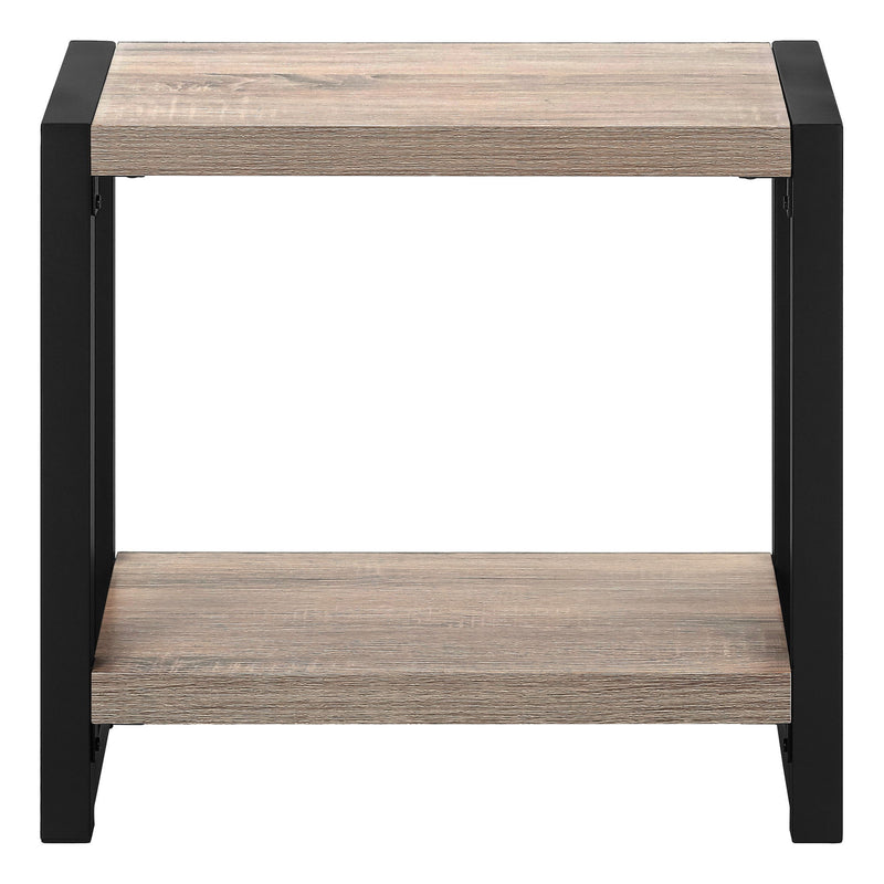 End Table With Shelf - Black And Deep Taupe