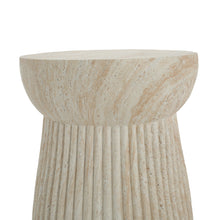 Load image into Gallery viewer, Outdoor Travertine Concrete Side Table - Beige
