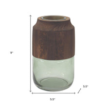 Load image into Gallery viewer, Cylindrical Table Vase With - Brown / Sage
