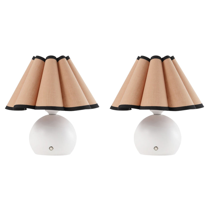 Novelty Table Lamps With Empire Shades (Set of 2) - Ivory