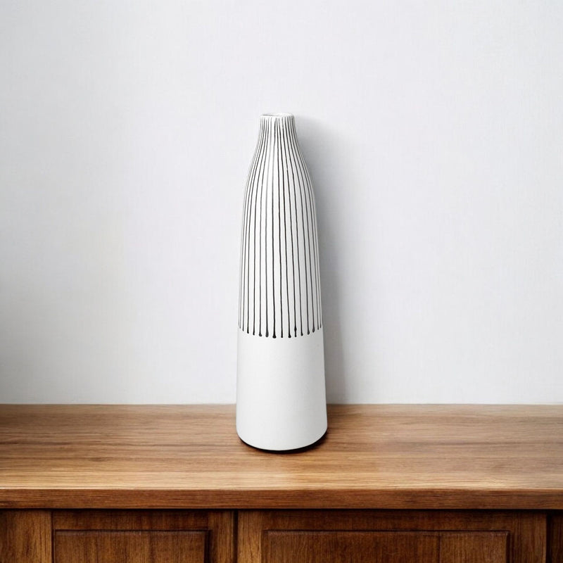 Abstract Cylinder Table Vase (397530) - Black / White