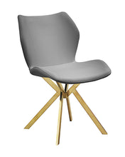 Load image into Gallery viewer, Upholstered Faux Leather Dining Side Chairs (Set of 4) - Gray / Gold
