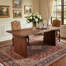 Load image into Gallery viewer, Live Edge Sled Base Wood Dining Table - Brown
