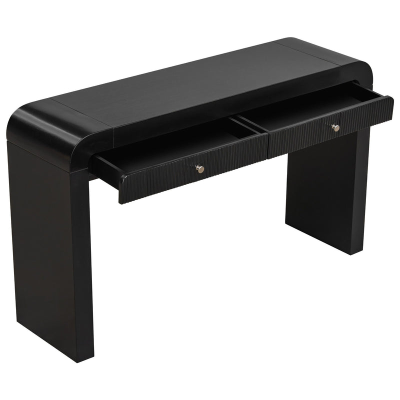 Double Pedestal Console Table With Two Drawers (738120) - Black