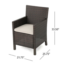 Load image into Gallery viewer, Outdoor Rattan Dining Chair With Straight Legs And Sloped Arms
