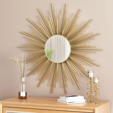 Load image into Gallery viewer, Modern Glam Sunburst Wall Mirror - Gold
