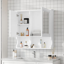 Load image into Gallery viewer, Wall Mounted Mirror Medicine Cabinet, Bathroom Storage With Doors And Open Shelves

