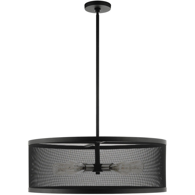 18'' Five Light Dimmable Chandelier With Shades - Black