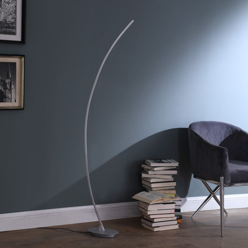 Arc LED Floor Lamp - Silver And Soft White