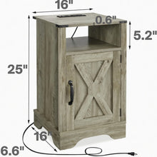 Load image into Gallery viewer, Farmhouse Nightstand, Charging Station &amp; Storage
