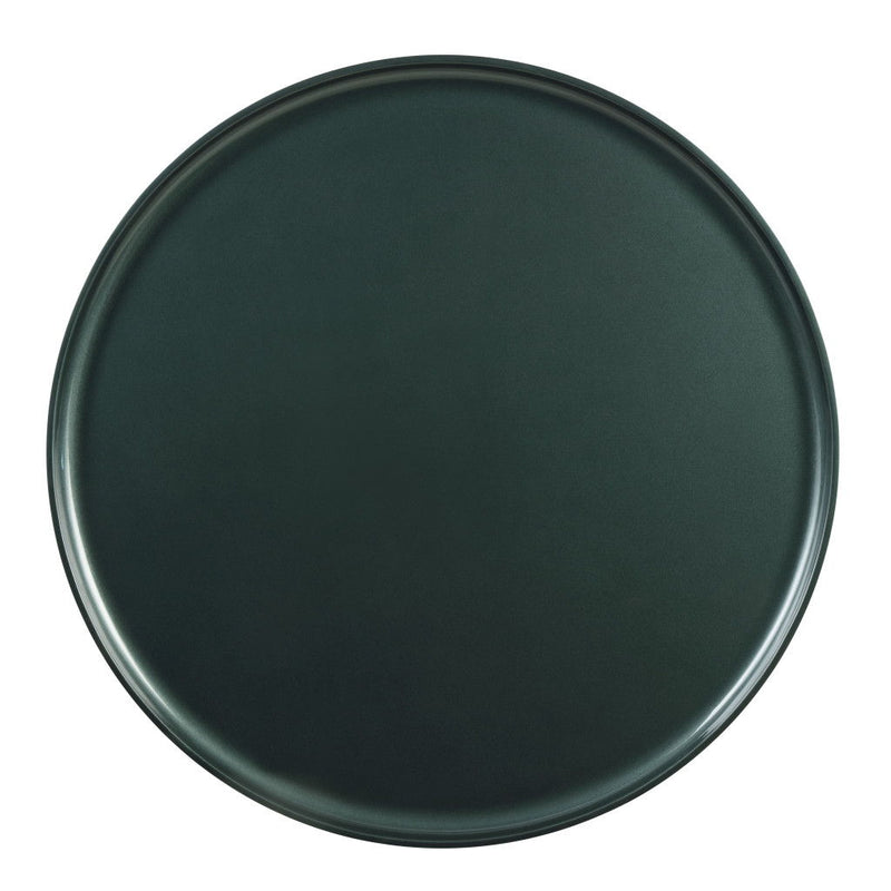 Wood Round Coffee Table - Dark Green / Oak