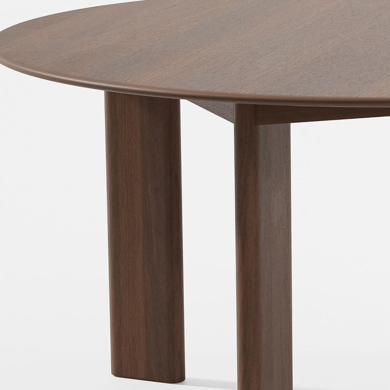 59" Solid Wood Round Top Dining Table - Brown