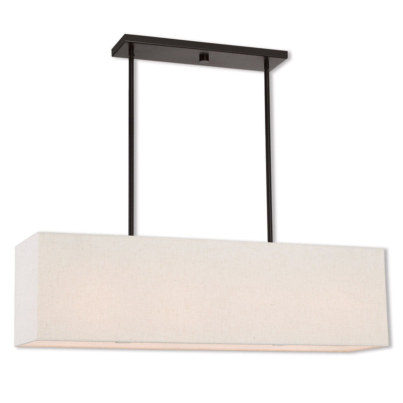 12" Four Light Dimmable Chandelier With Shades - Bronze