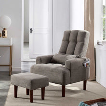 Load image into Gallery viewer, Living Room Sofa Single Chair And Ottoman, Modern Multi-Function Fabric Living Room Sofa Lounge Chair Bed And Stool. Soft Leisure Single Chair Adjustable Into 5 Angles With Sofa Bed
