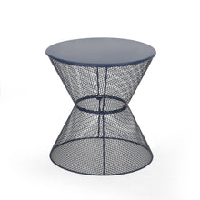 Load image into Gallery viewer, Zine - Outdoor Side Table With Hourglass Shaped And Iron Frame - Navy
