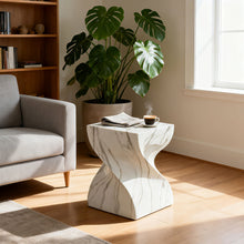 Load image into Gallery viewer, Outdoor End Table, Round Side Table For Patio And Garden - Marble
