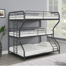 Load image into Gallery viewer, Furniture   Triple Bunk Bed, FULL/Twin/FULL, black
