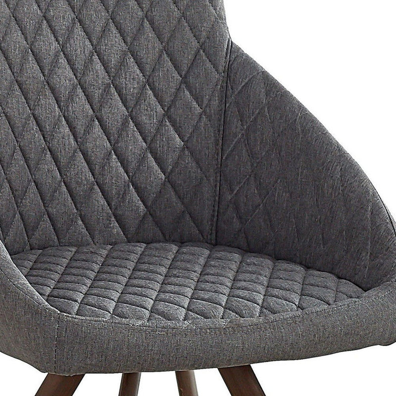Tufted And Upholstered Fabric Dining Arm Chairs (Set of 2) - Gray