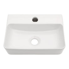 Load image into Gallery viewer, Ceramic Rectangle Wall Mount Bathroom Sink With Single Faucet Hole
