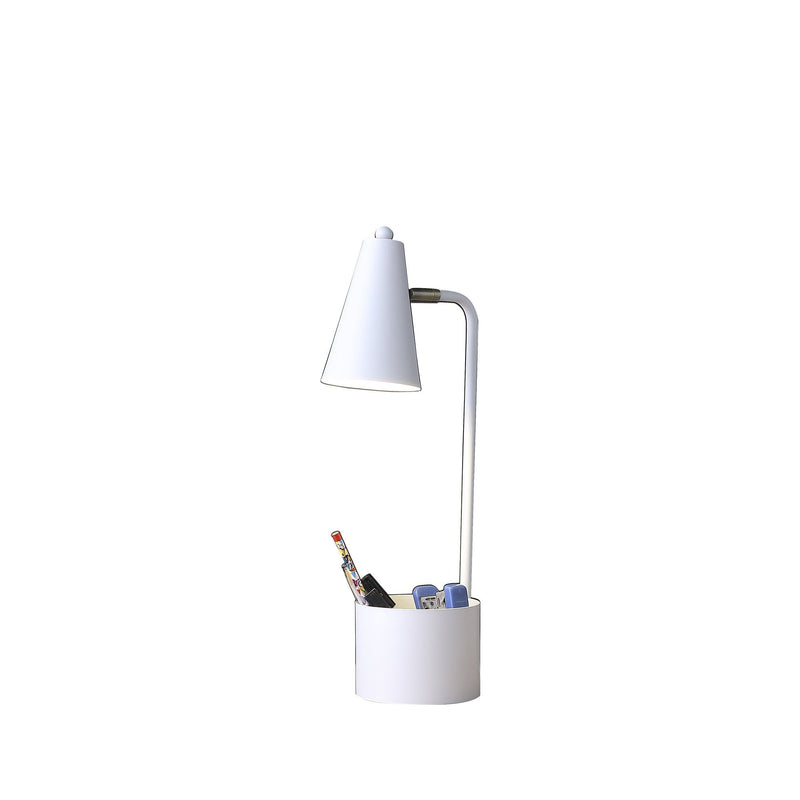Compact Student Metal Desk Lamp - White