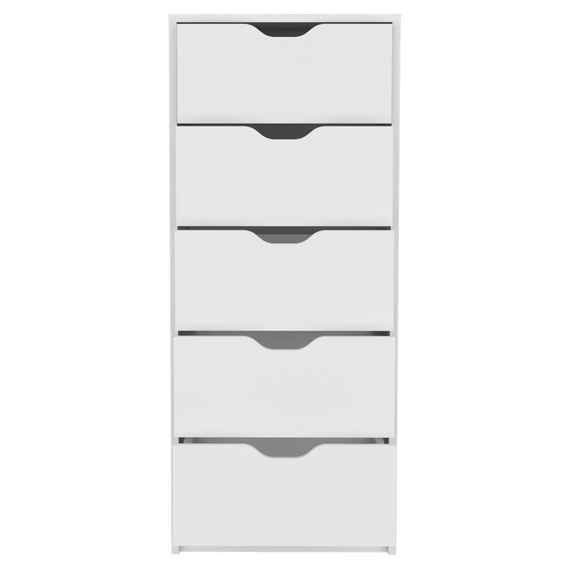 18" Five Drawer Standard Chest - White