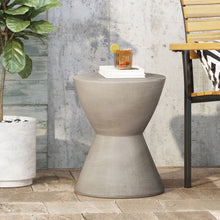 Load image into Gallery viewer, Outdoor Hourglass Shaped Side Table - Light Gray
