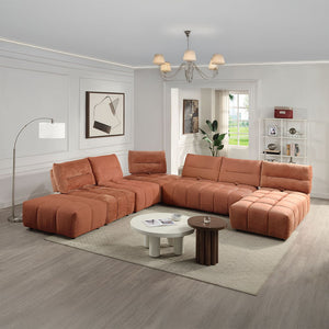 Loanna - Modular - Loveseat - Coral Red Linen