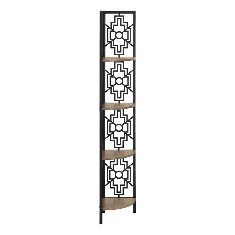 Four Tier Corner Bookcase (376534) - Taupe