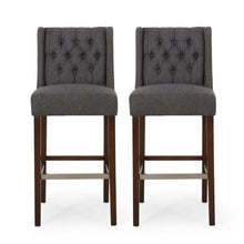 Load image into Gallery viewer, Solstara - Upholstered Dining Barstool With Button Tufted And Wing Back
