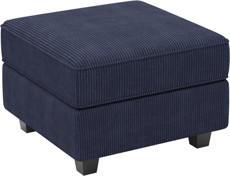 Corduroy Storage Ottoman - Blue / Black