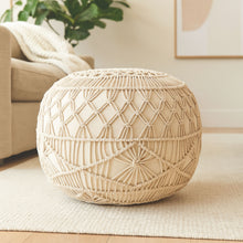Load image into Gallery viewer, Cotton Ottoman Round - Cream
