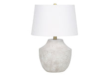 Load image into Gallery viewer, Concrete Urn Table Lamp With Empire Shade - Cream
