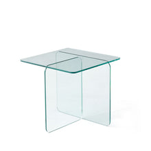 Load image into Gallery viewer, Modern Transparent Tempered Glass Sidetable
