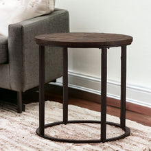Load image into Gallery viewer, Solid Wood Iron Round End Table - Natural

