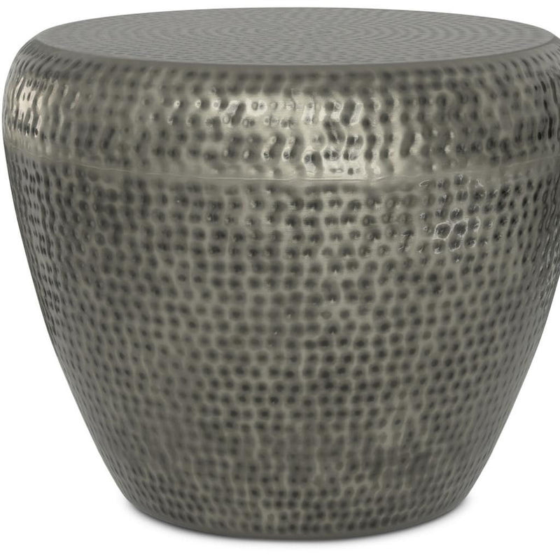 18" Metal Round End Table - Silver