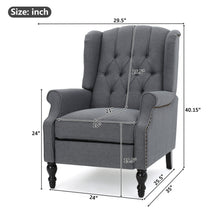 Load image into Gallery viewer, Armchair Recliner With Pushback Mechanism And Wingback Design
