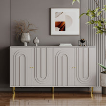 Load image into Gallery viewer, Modern Lacquered 4 Door Cabinet Sideboard Buffet Server Cabinet Storage Cabinet, For Living Room, Entryway, Hallway, Office, Kitchen And Dining Room
