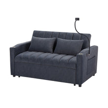 Load image into Gallery viewer, Convertible Sofa Bed Loveseat Sofa With Three USB Ports, Two Side Pockets, Two Cup Holders And 360° swivel Phone Holder For Living Room
