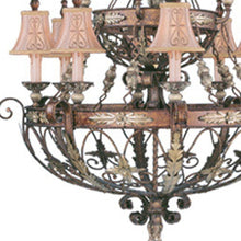 Load image into Gallery viewer, Twelve Light Metal Dimmable Chandelier With Shades - Bronze / Cream
