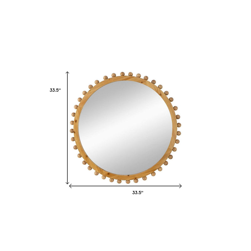 34" Abstract Framed Accent Mirror - Brown