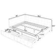 Load image into Gallery viewer, Mid-Century Storage Upholstered Tufted Bed Frame With Backrest And Armrests
