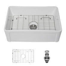 Load image into Gallery viewer, Apron Front Reversible Single Bowl Kitchen Sink &amp; Grid And Strainer
