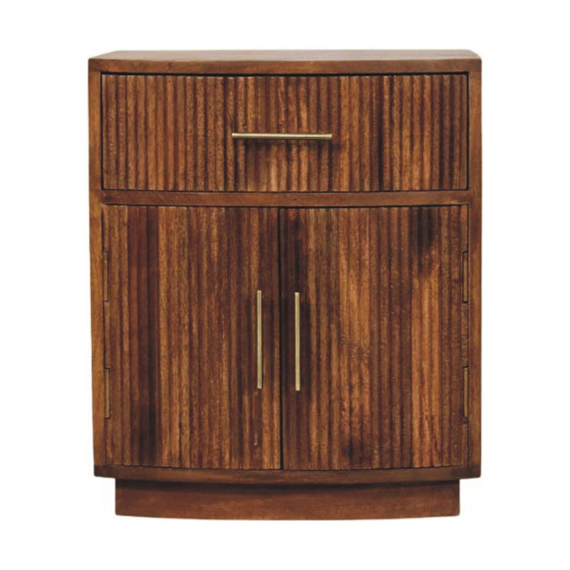 24" Solid Wood One Drawer Nightstand - Brown