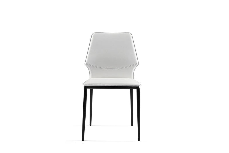 Upholstered Faux Leather Dining Side Chairs (Set of 4) - White / Black