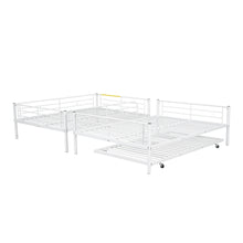 Load image into Gallery viewer, Full Over Full Metal Bunk Bed with Trundle, White
