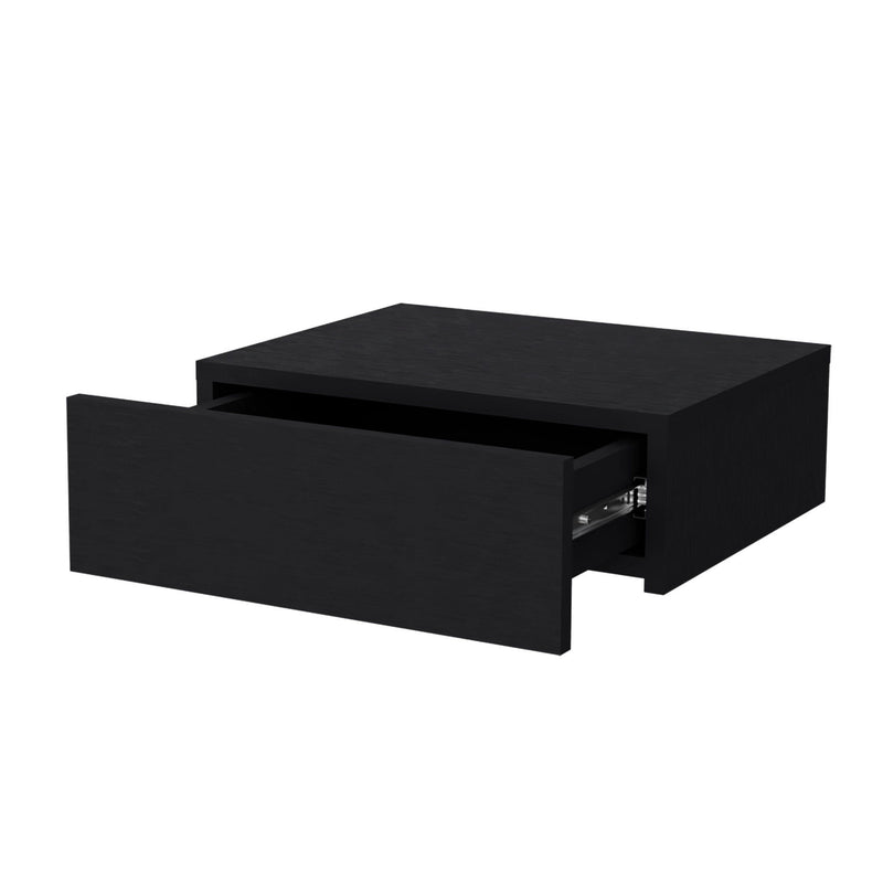 5" Wood One Drawer Floating Nightstand - Black